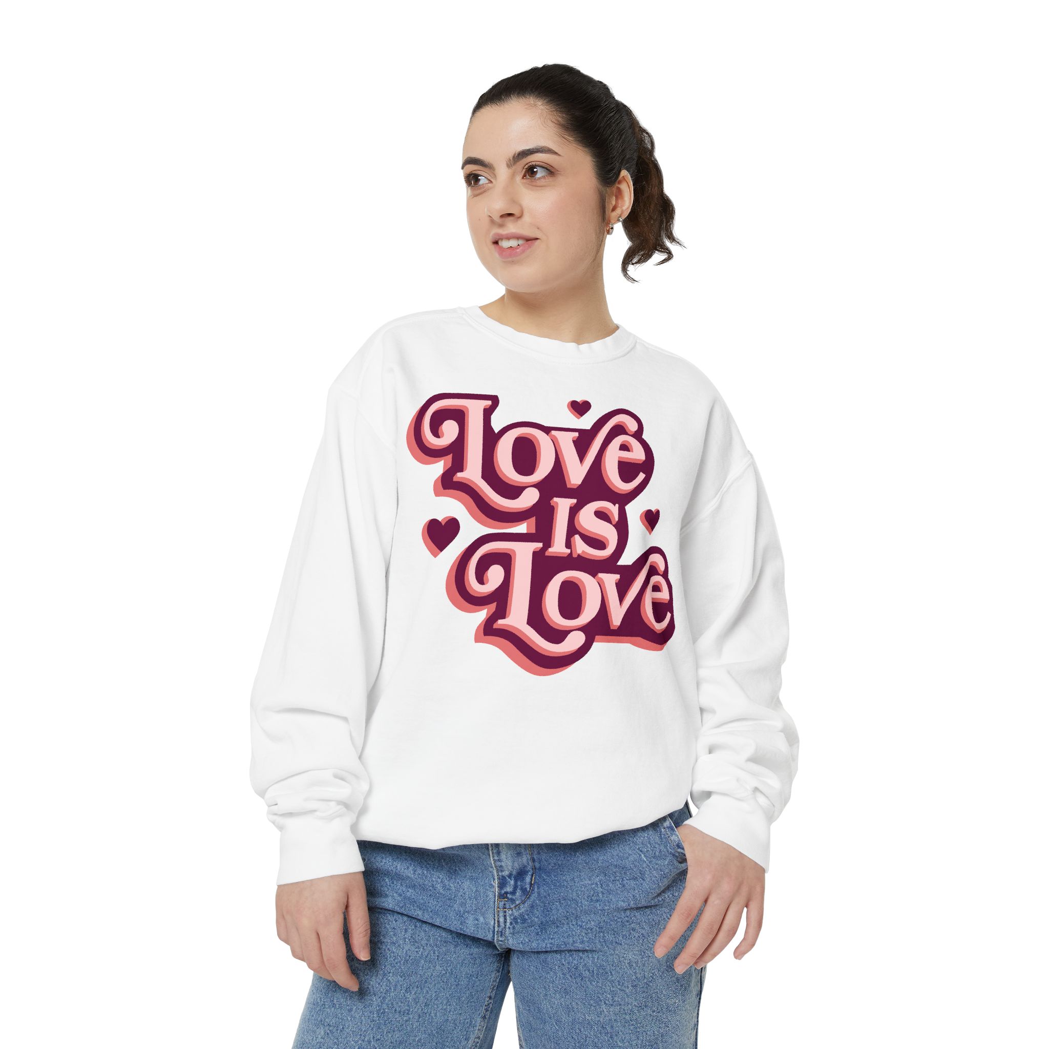 Love Is Love Sweatshirt — Retro Script Pride Pullover - Image 2