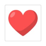 Heart Square Sticker — Cute Red Heart Laptop Decal for Valentine’s Day & Gifts