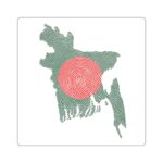 Bangladesh Map Fingerprint Square Sticker