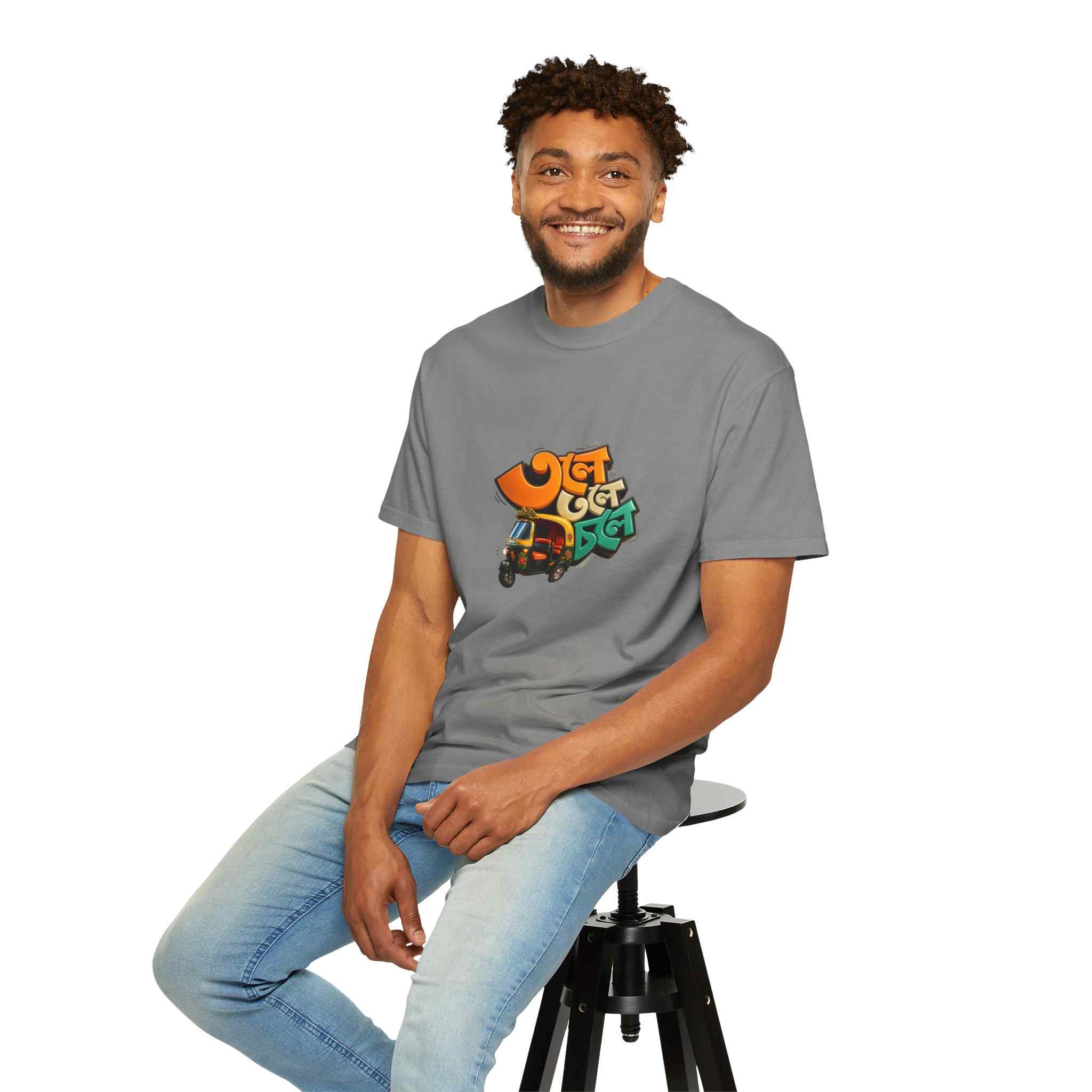 Auto Rickshaw Graffiti T-Shirt — "Tole Tole Tempu Chole" - Image 4