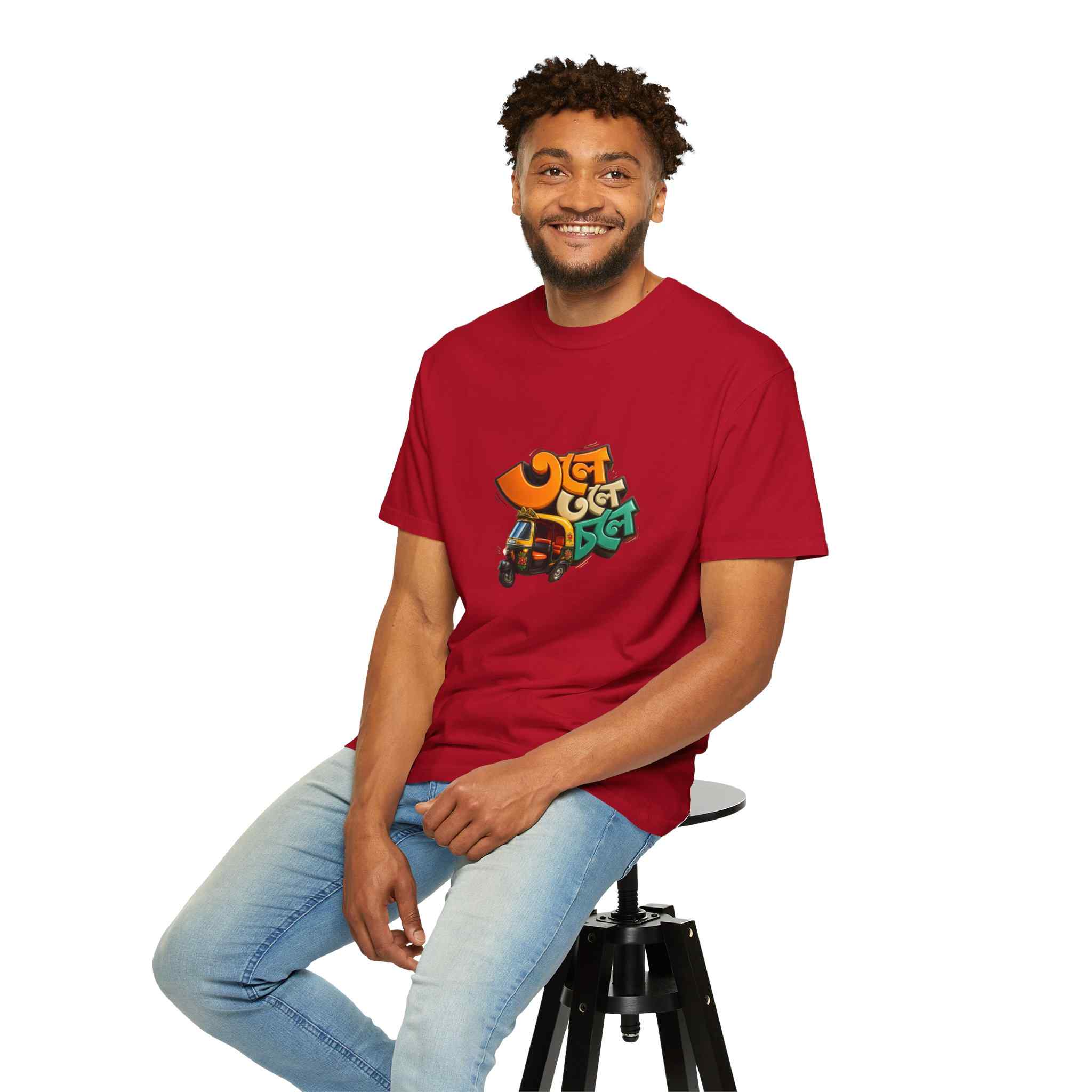 Auto Rickshaw Graffiti T-Shirt — "Tole Tole Tempu Chole" - Image 5
