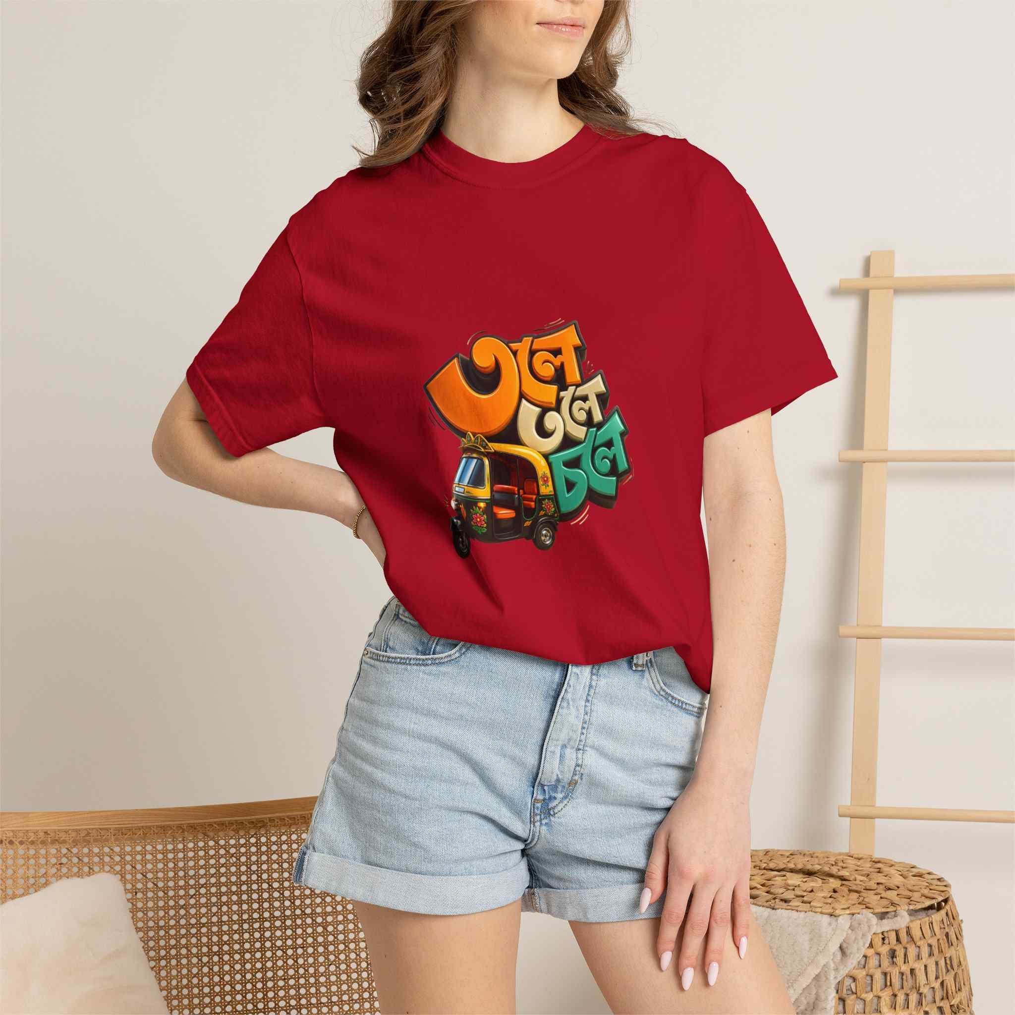 Auto Rickshaw Graffiti T-Shirt — "Tole Tole Tempu Chole" - Image 7