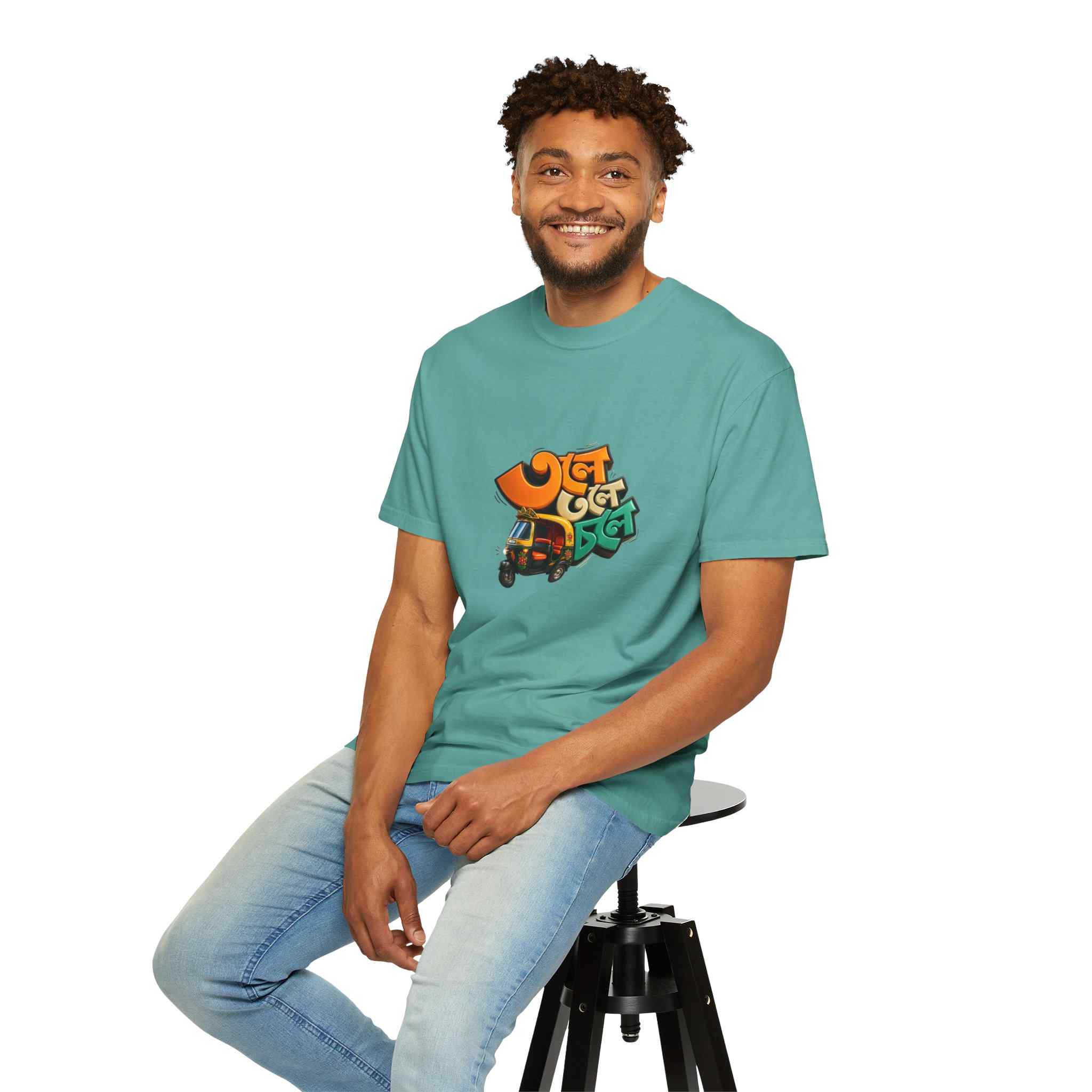 Auto Rickshaw Graffiti T-Shirt — "Tole Tole Tempu Chole" - Image 2