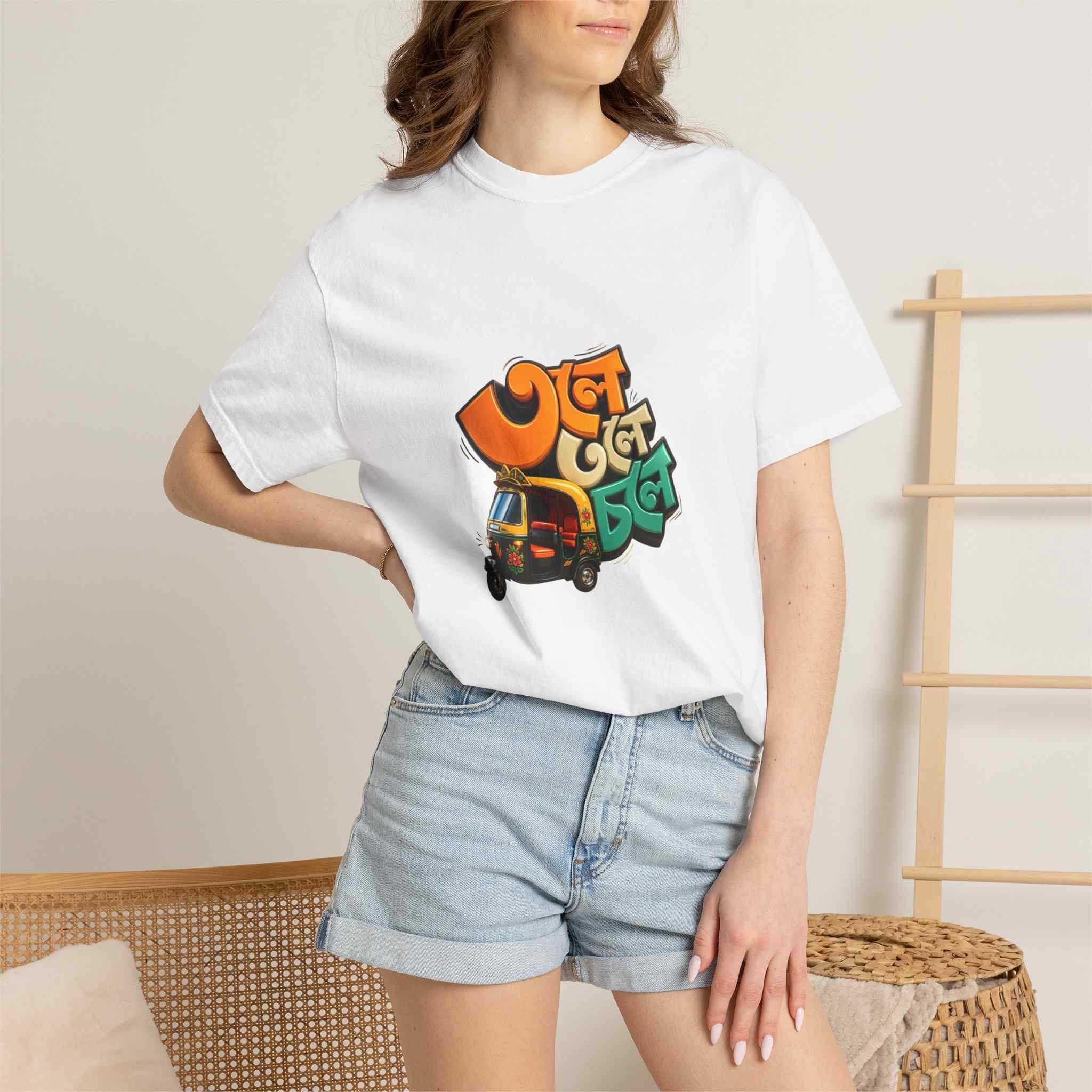 Auto Rickshaw Graffiti T-Shirt — "Tole Tole Tempu Chole" - Image 10