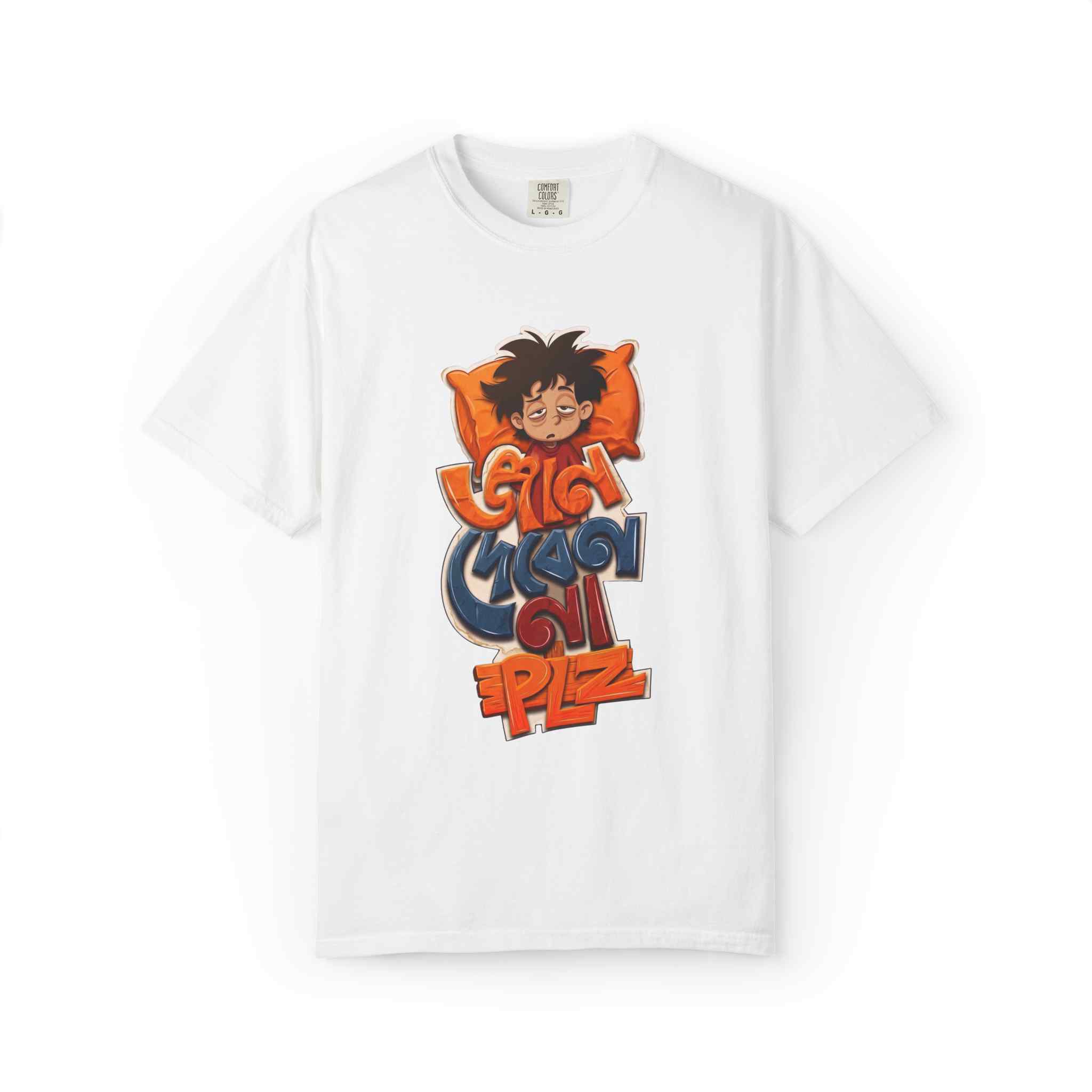 Sleepy Kid Cartoon T-Shirt — "Giam Dibenna PlZ" Graphic Tee - Image 6