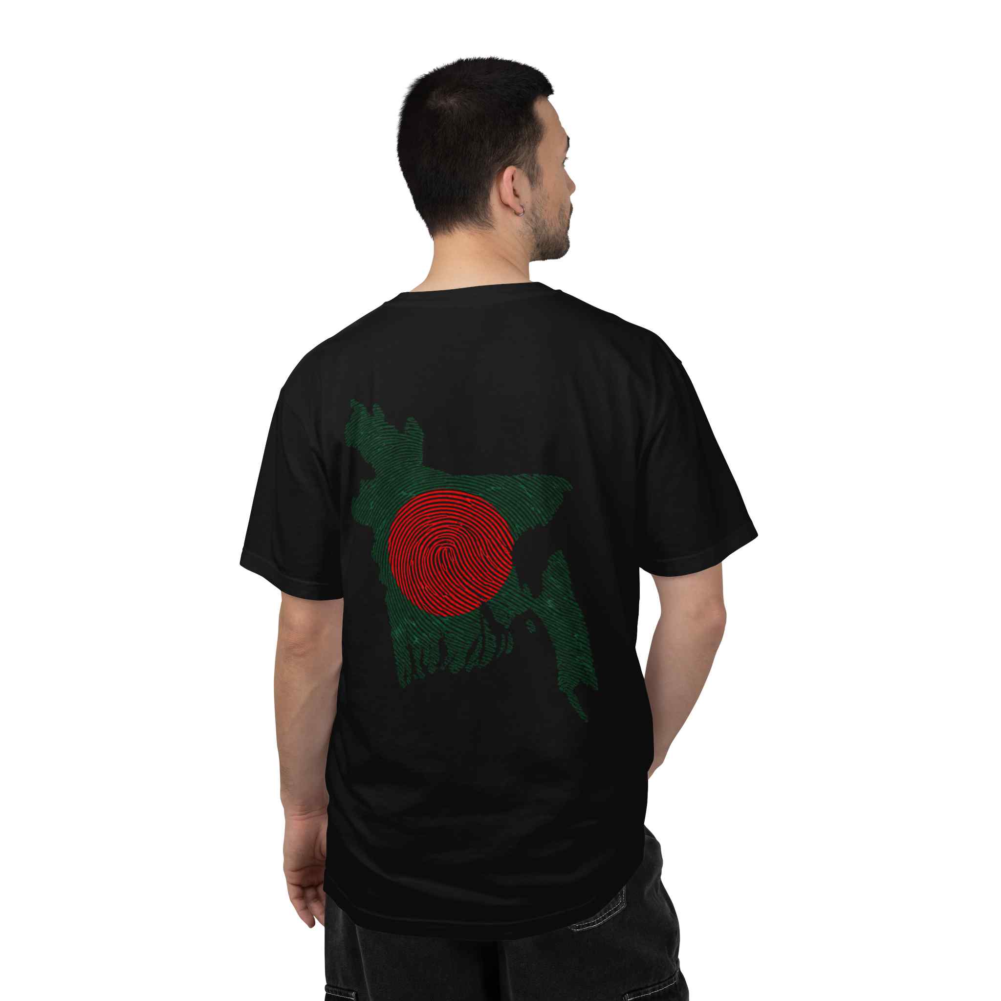T-Shirt — Bangladeshi Map Fingerprint Graphic Tee - Image 2