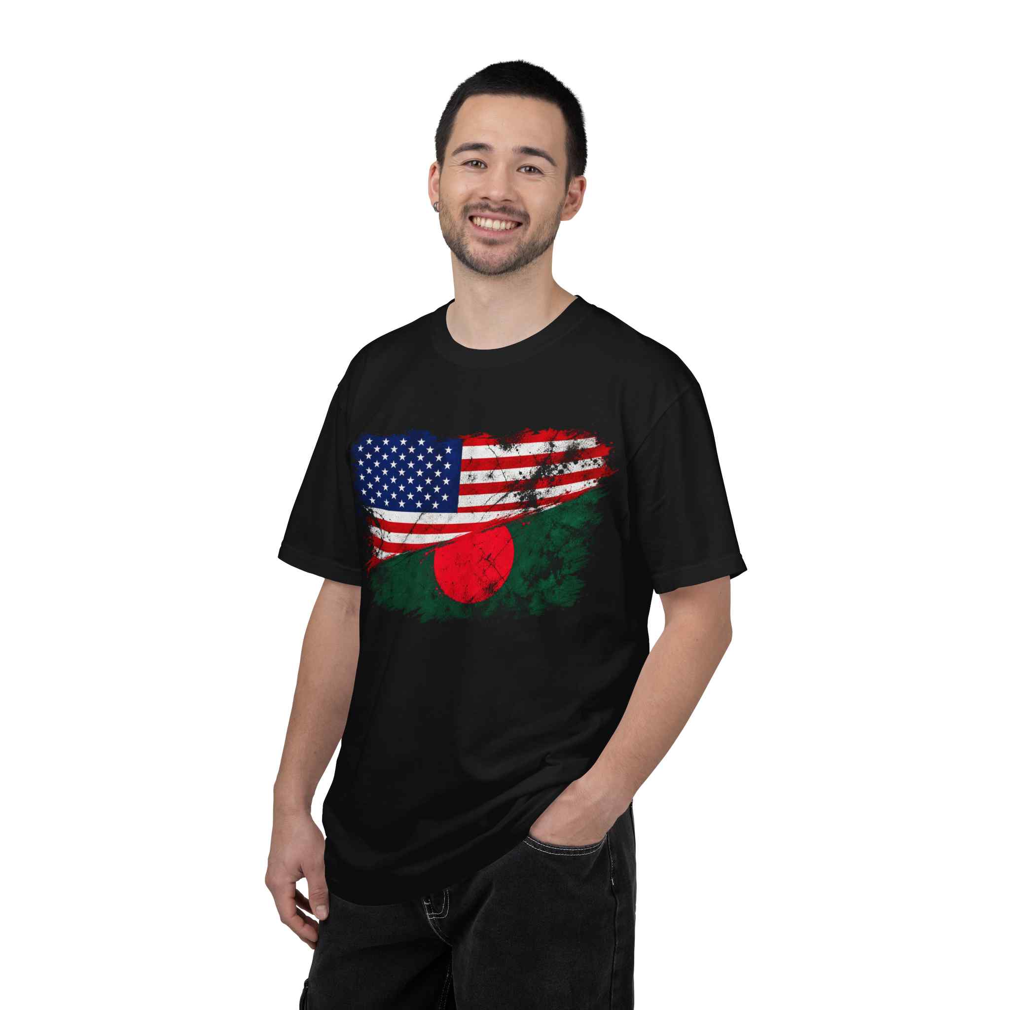 USA × Bangladesh Flag T-Shirt - Image 6