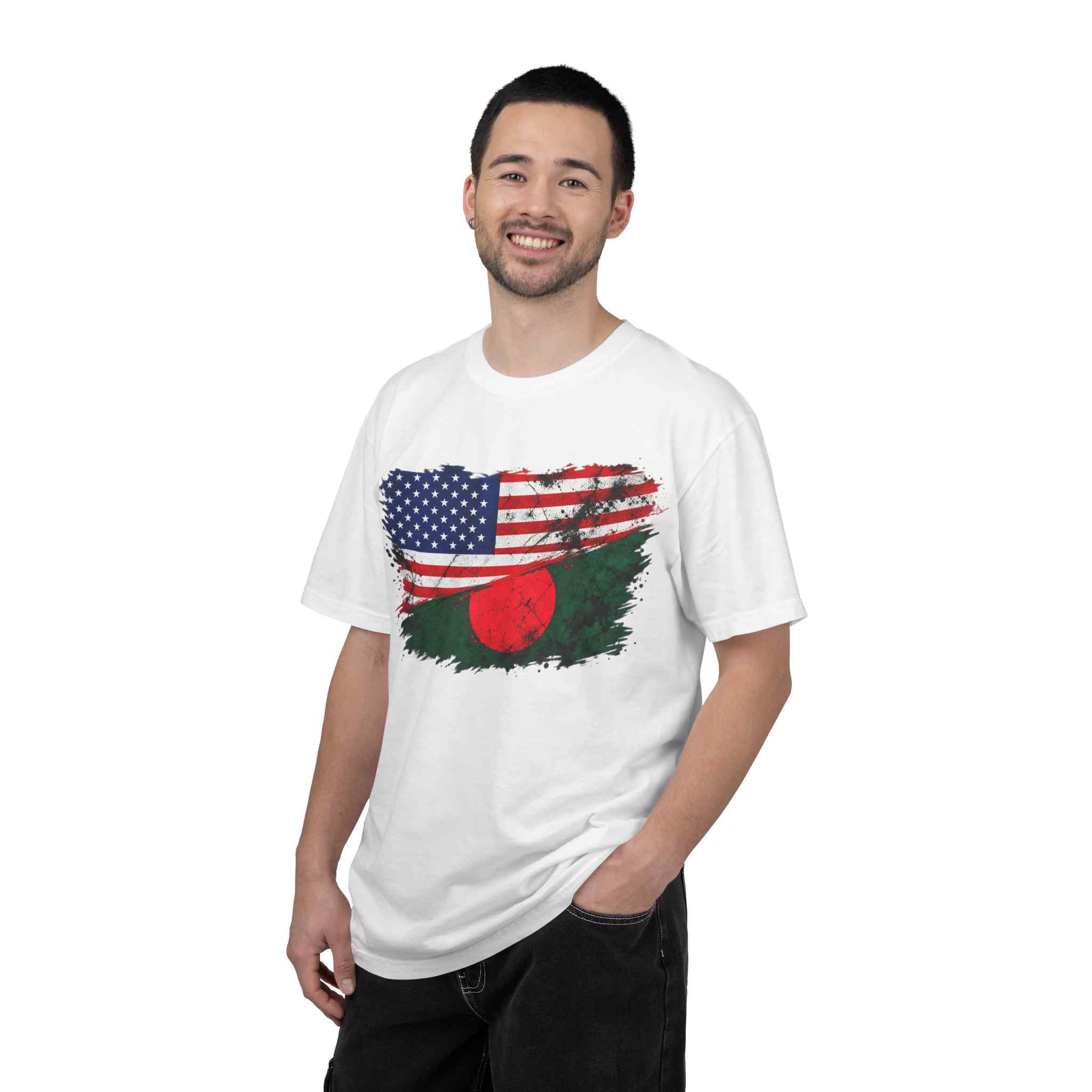 USA × Bangladesh Flag T-Shirt - Image 5
