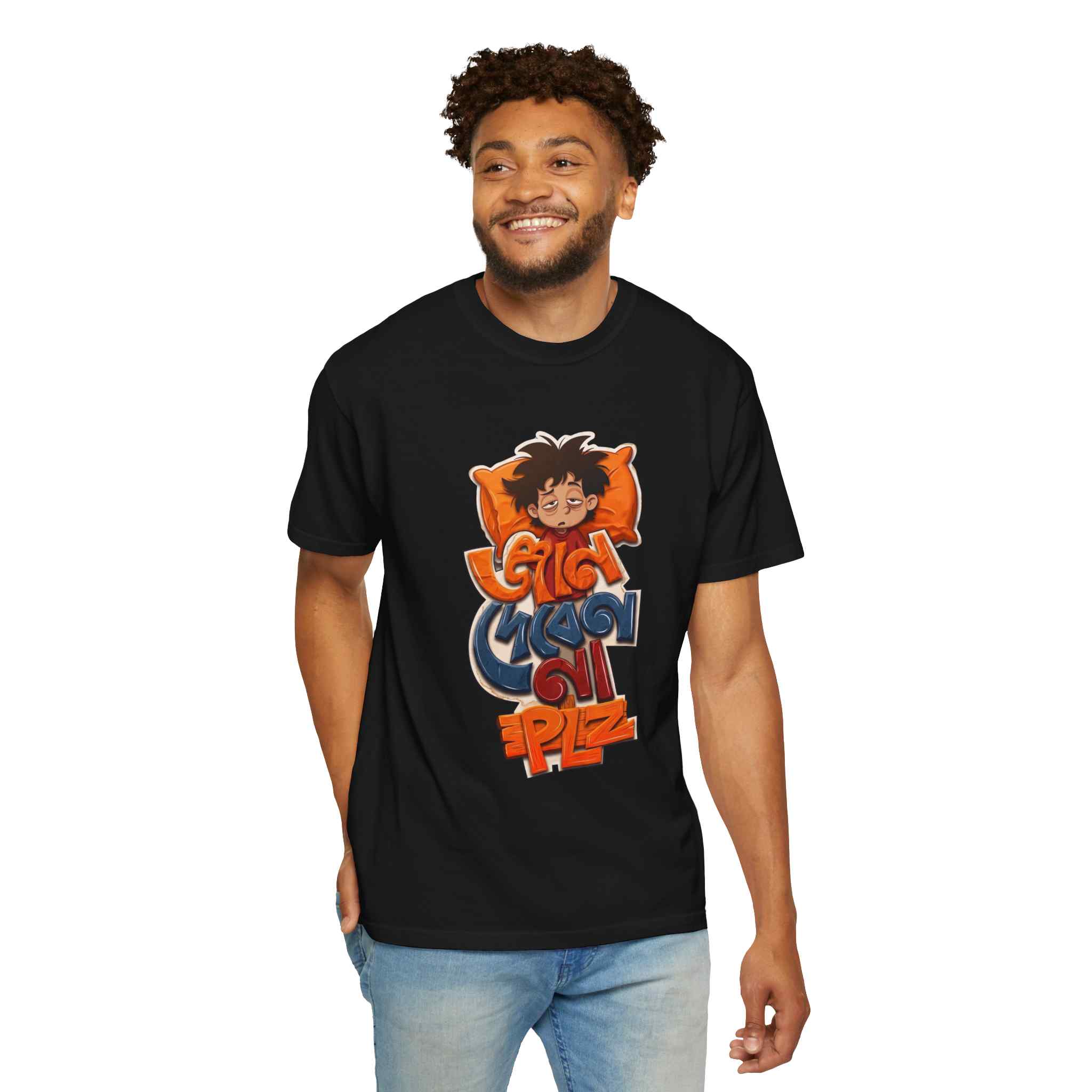 Sleepy Kid Cartoon T-Shirt — "Giam Dibenna PlZ" Graphic Tee - Image 12