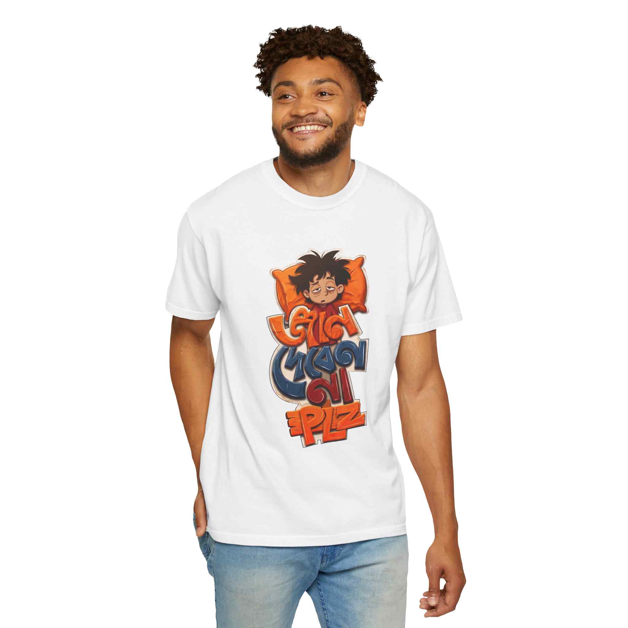 Sleepy Kid Cartoon T-Shirt — "Giam Dibenna PlZ" Graphic Tee - Image 15