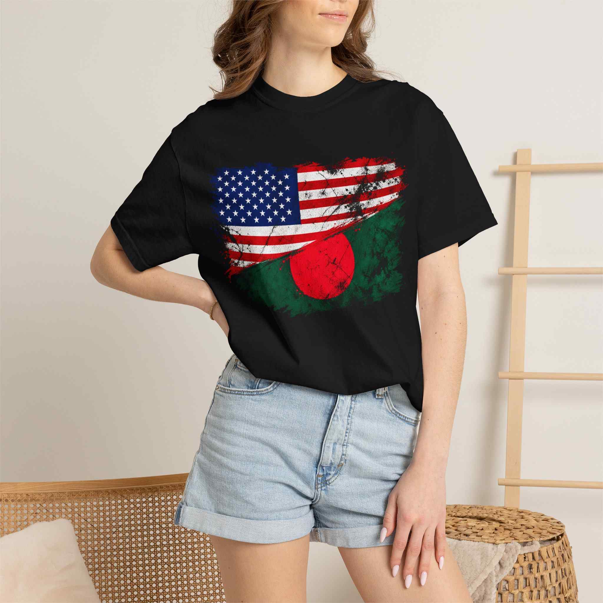 USA × Bangladesh Flag T-Shirt - Image 7