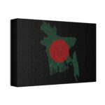 Bangladesh Map Fingerprint Canvas Wall Art
